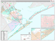 Galveston-Texas City Wall Map Premium Style